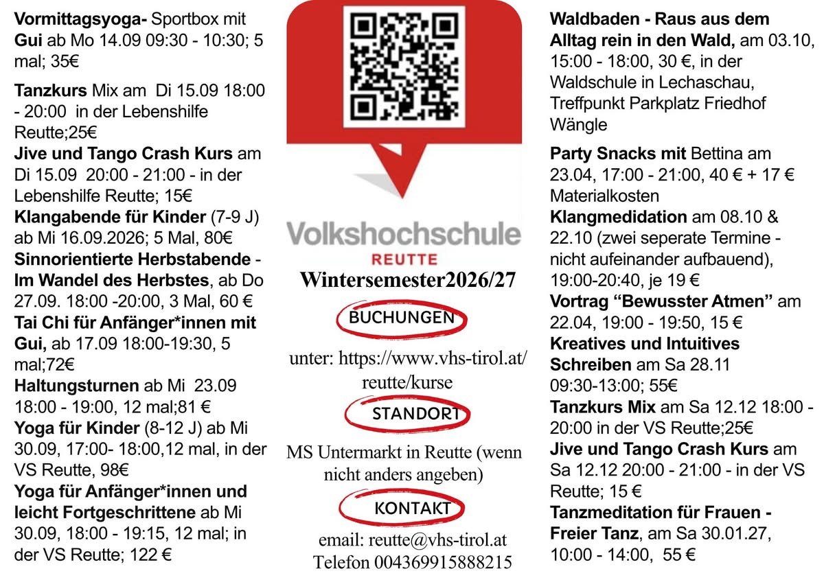 Aktuelles Plakat zum Tanzabend